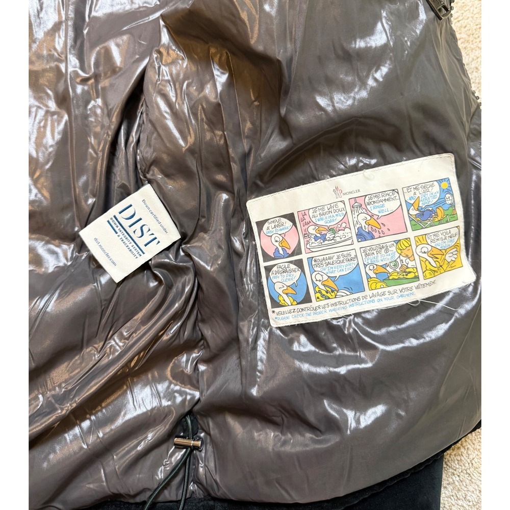 Moncler May Velvet Down Jacket Black Size L (3) - Picture 5 of 7